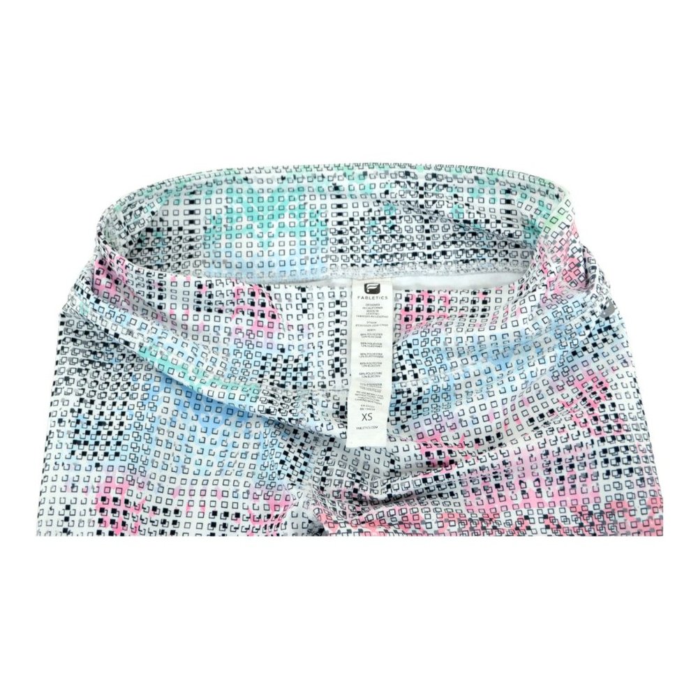 Fabletics Womens Cropped‎ Leggings Multi Color Geo Print Heart Elastic Waist XS - Picture 3 of 4